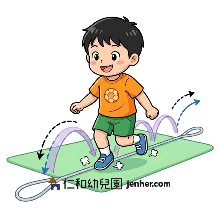 アクティビティ 5-6: 縄ライン左右ジグザグ跳び